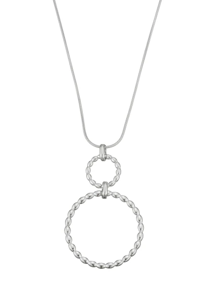Leslii Lange Kette Ringe Edelstahl Silber Kostenloser Versand
