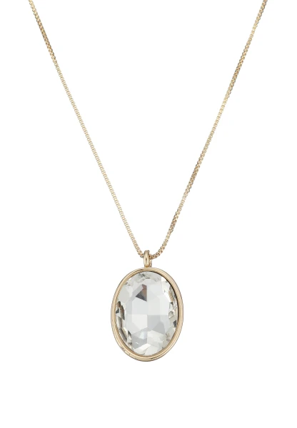 Leslii Lange Kette Oval Glasstein Gold Sonderangebot