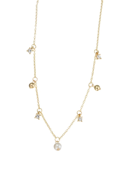 Leslii Kurze Kette Perle Kristall Gold Günstig kaufen