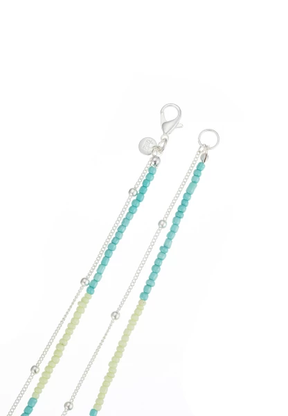 Leslii Lange Halskette Layering Glasperlen Türkis Grün Begrenztes Angebot
