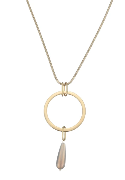 Leslii Lange Kette Ring Tropfen Edelstahl Gold Exklusivangebot