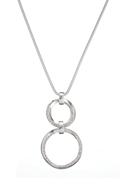 Leslii Lange Kette Glitzer Ringe Silber Muttertagsangebot
