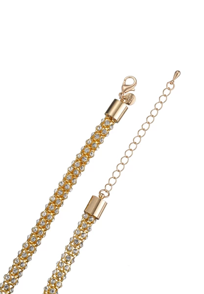 Leslii Kurze Halskette Glitzer Kristall in Gold Valentinstagsangebot
