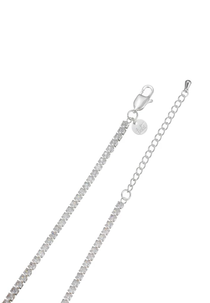 Leslii kurze Halskette Stainless Kristall versilbert in Silber/Weiß Neueste Mode
