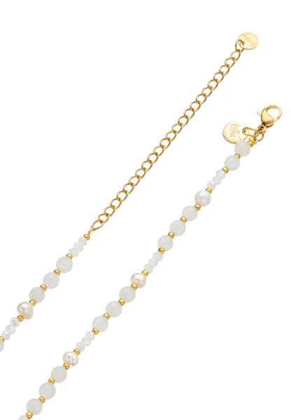 Leslii kurze Halskette Stainless Pearls in Weiß Zeitlich begrenztes Angebot