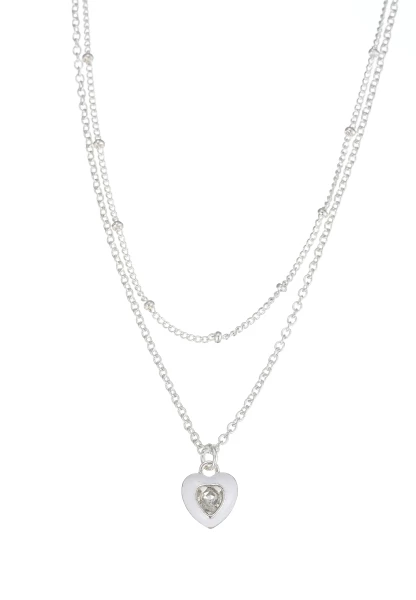Leslii kurze Kette Recycled Herz versilbert Saisonale Angebote
