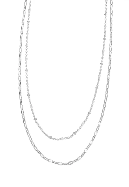 Leslii kurze Layering-Kette Recycled versilbert Räumungsverkauf