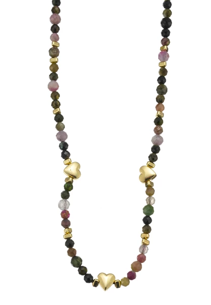 Leslii Kurze Halskette Kristall Herz-Kette 14k Gold Multi Tägliche Deals