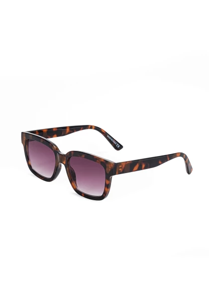 Leslii Sonnenbrille Damen Horn-Look braune Designerbrille Sunglasses Kunststoff Braun VIP-Rabatte