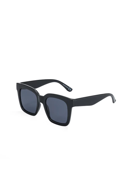 Leslii Sonnenbrille Damen schwarze Designerbrille Sunglasses Kunststoff Schwarz Tiefpreis