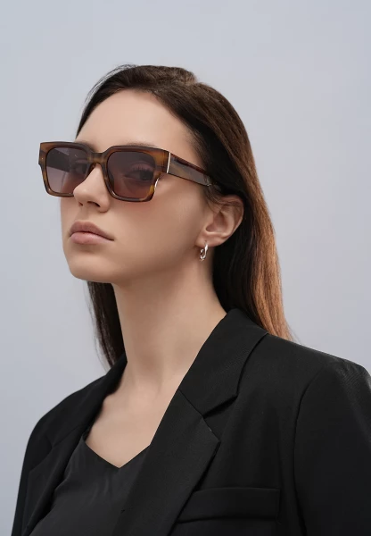Leslii Sonnenbrille Retro Look Damen Sunglasses Designerbrille in Braun Super Sparpreis