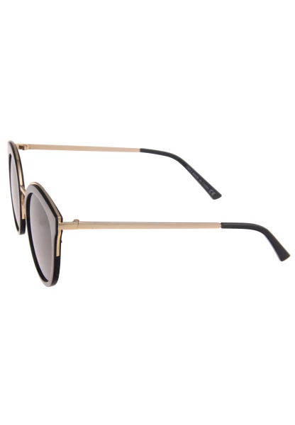 Leslii Sonnenbrille Damen Cateye schwarze Sonnenbrille Designerbrille Sunglasses Metall Schwarz Gold Vierteljährliche Förderung