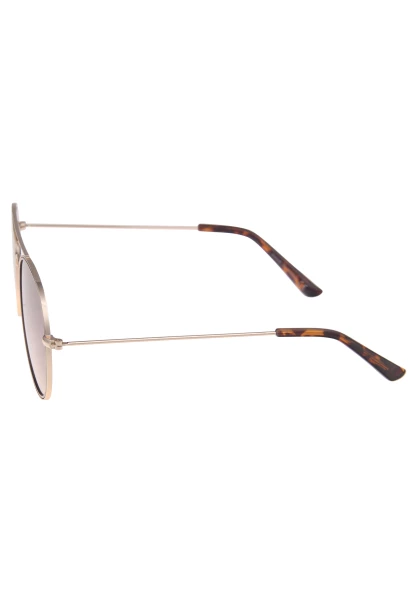 Leslii Sonnenbrille Damen Piloten-Brille Doppelsteg Designerbrille Sunglasses Metall Gold Braun Begrenzt auf 3 Tage