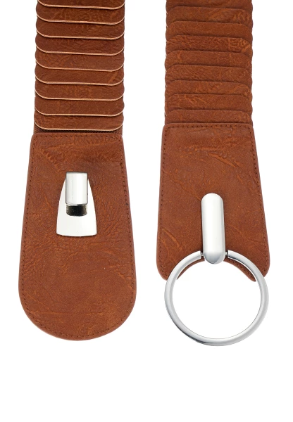 Leslii breiter Stretch-Gürtel Ringschließe | Cognac Meist gekauft