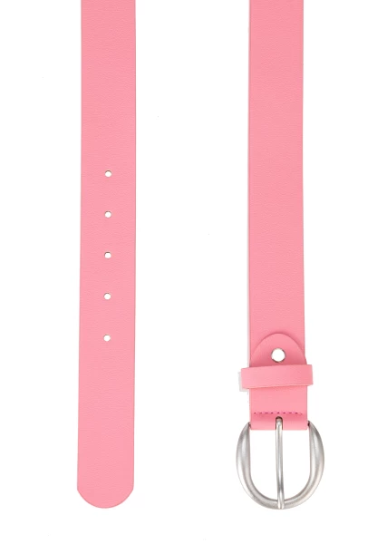 Leslii Damen-Gürtel Basic Uni einfarbig rosa Gürtel Breite 3,5cm Dornschließe Silber Pink Jubiläumsangebot