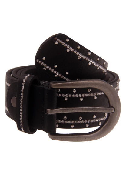 Leslii Damen-Gürtel Strass-Gürtel schwarzer Gürtel Glitzer-Gürtel Breite 3,5cm schwarz Neueste Mode