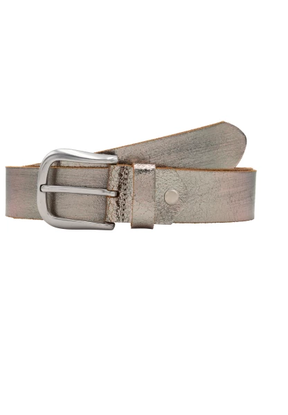 Leslii Gürtel echter Ledergürtel used look Metallic grau Gun Metal Neuheiten