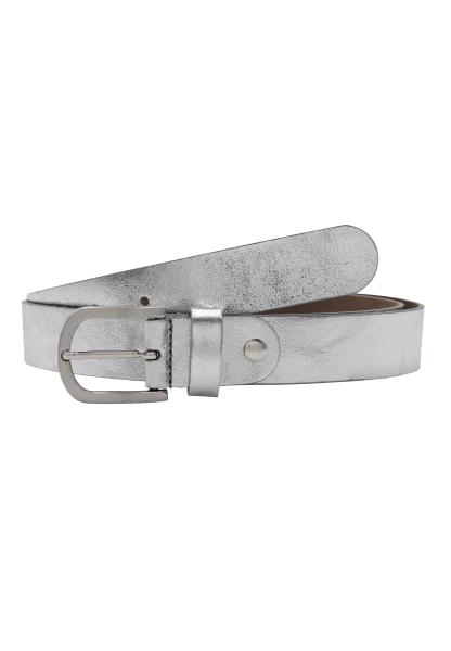 Leslii Premium Gürtel echter Leder-Gürtel silberner Gürtel Breite 3cm Kalbs-Nappaleder Narbung Silbe Letzte 3 Tage