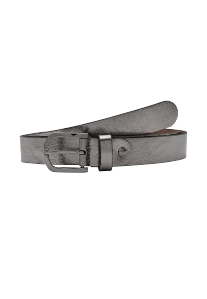 Leslii Premium Gürtel Leder-Gürtel grauer Gürtel Kalbs-Nappaleder Breite 3cm Narbung Gun Metal Grau Sonderangebot der Fabrik