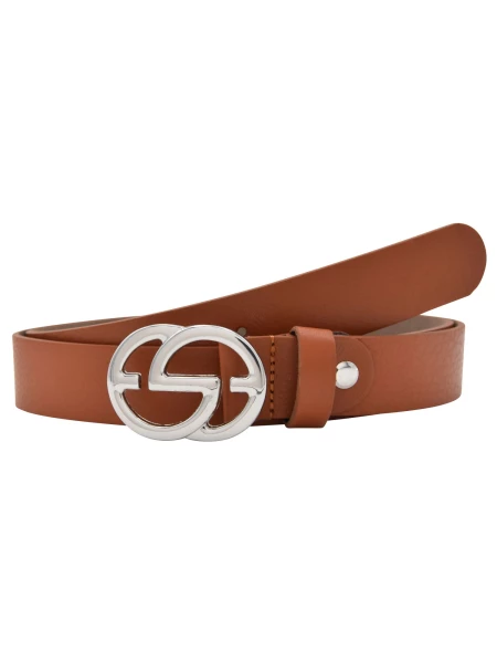 Leslii Premium Gürtel echter Leder-Gürtel brauner Gürtel Kalbs-Nappaleder Breite 3cm Narbung Cognac