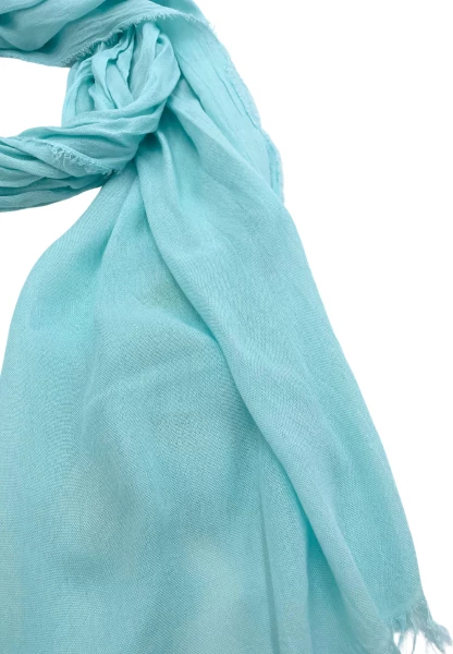 Leslii Schal Uni Viskose Bambus in Aqua Auslauf
