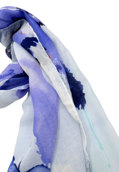 Leslii Schal Blumen Muster in Blau Schwarz Hotsell