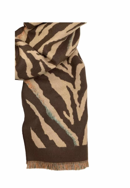 Leslii Schal mit Zebra-Muster Coffee Braun Limitierter Zeitrabatt
