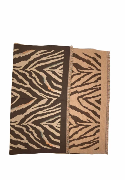 Leslii Schal mit Zebra-Muster Coffee Braun Limitierter Zeitrabatt