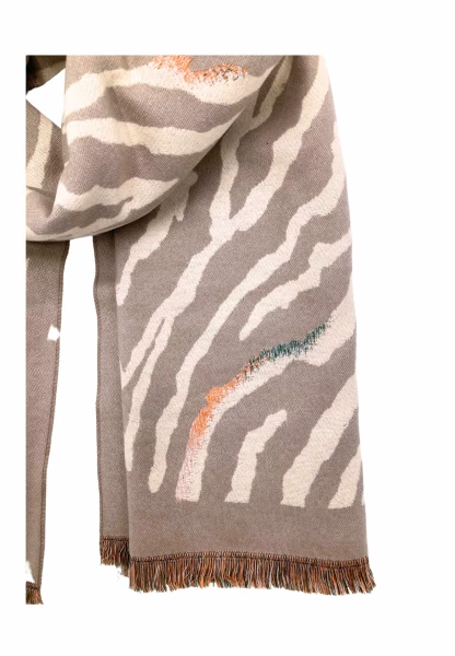 Leslii Schal mit Zebra-Muster Beige Fabrik Onlineshop