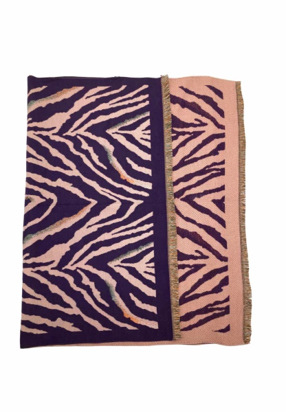 Leslii Schal mit Zebra-Muster Lila Fabrikpreis
