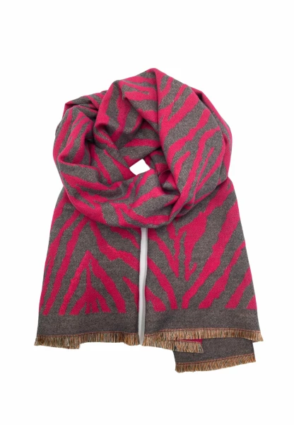 Leslii Schal mit Zebra-Muster Pink Sonderangebot