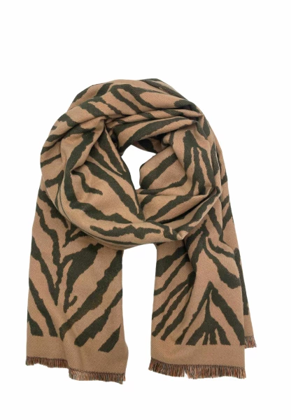 Leslii Schal mit Zebra-Muster Oliv Rabatt