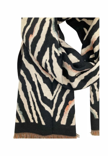 Leslii Schal mit Zebra-Muster Schwarz Günstig kaufen