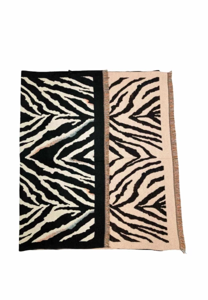 Leslii Schal mit Zebra-Muster Schwarz Günstig kaufen