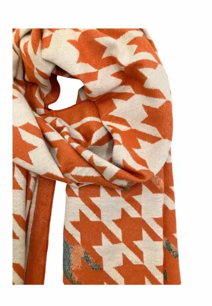 Leslii Schal mit Pepita-Muster Orange Versandkostenfrei