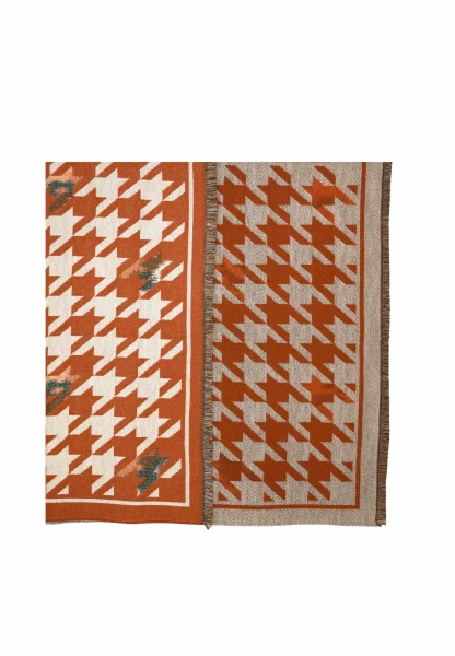 Leslii Schal mit Pepita-Muster Orange Versandkostenfrei