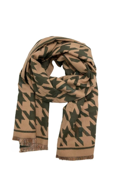 Leslii Schal mit Pepita-Muster Oliv Beige Flash Sale