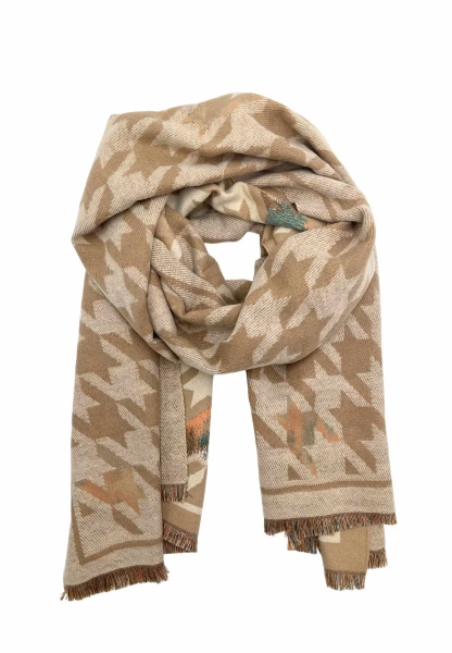 Leslii Schal mit Pepita-Muster Creme Beige Begrenztes Angebot