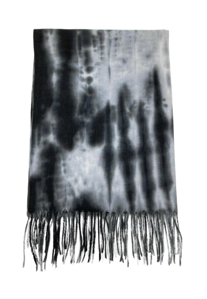 Leslii Schal Fransen Batik Schwarz Grau Osterangebot