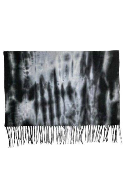 Leslii Schal Fransen Batik Schwarz Grau Osterangebot
