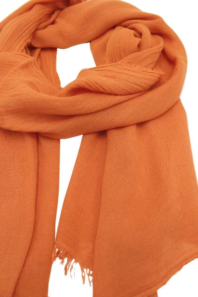 Leslii Schal Uni Viskose Bambus Natur-Schal einfarbig nachhaltig Bamboo Indoor Schal Korall-Orange VIP-Rabatte