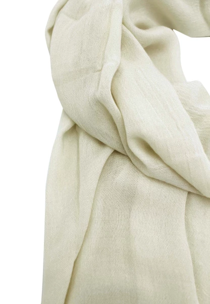 Leslii Schal Uni Viskose Bambus Natur-Schal weißer Schal einfarbig nachhaltig Bamboo Creme Neueste Stile