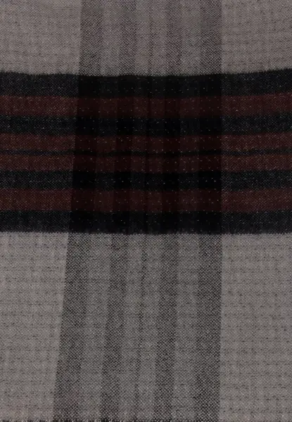 -50% SALE Leslii Schal Muster-Mix gemusterter Schal Streifen-Muster Fransen-Schal kariert Braun Zeitbegrenzte Promotion