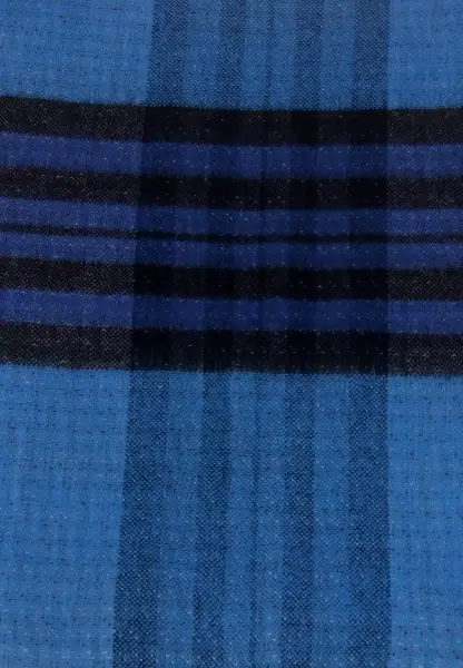 -50% SALE Leslii Schal Muster-Mix gemusterter Schal Streifen-Muster Fransen-Schal kariert in Blau Bis zu 65% Rabatt