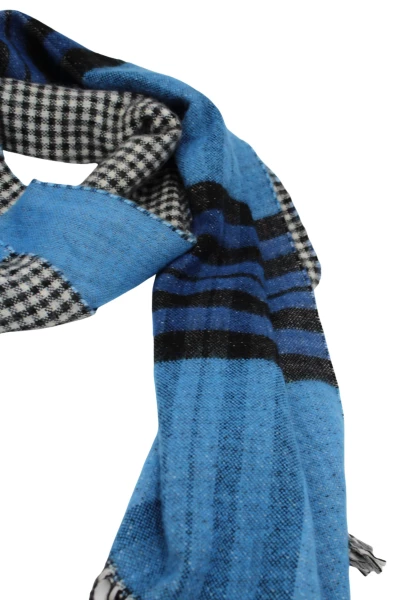 -50% SALE Leslii Schal Muster-Mix gemusterter Schal Streifen-Muster Fransen-Schal kariert in Blau Bis zu 65% Rabatt