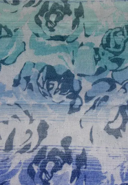 -50% SALE Leslii Schal Blumen-Muster Rosen gemusterter Fransen-Schal Muster-Schal in Blau Mint Nur noch ein Tag übrig