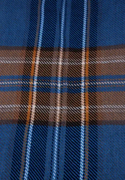 -50% SALE Leslii Schal Streifen-Muster blauer Schal Fransen-Schal gemustert in Blau Schwarz Fabrikladen