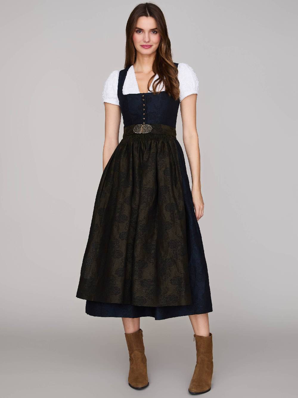 Limberry Indigoblaues Dirndl mit floralem Muster - MONIKA INDIGOBLAU Online Outlet