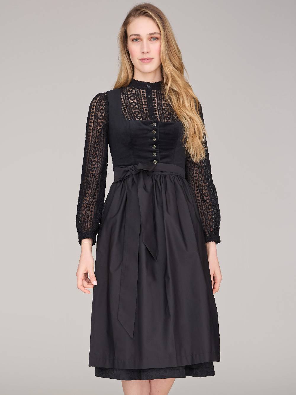 Limberry Schwarzes Dirndl mit Knöpfen - GEORGINA ANTIQUE BLACK Neuheiten