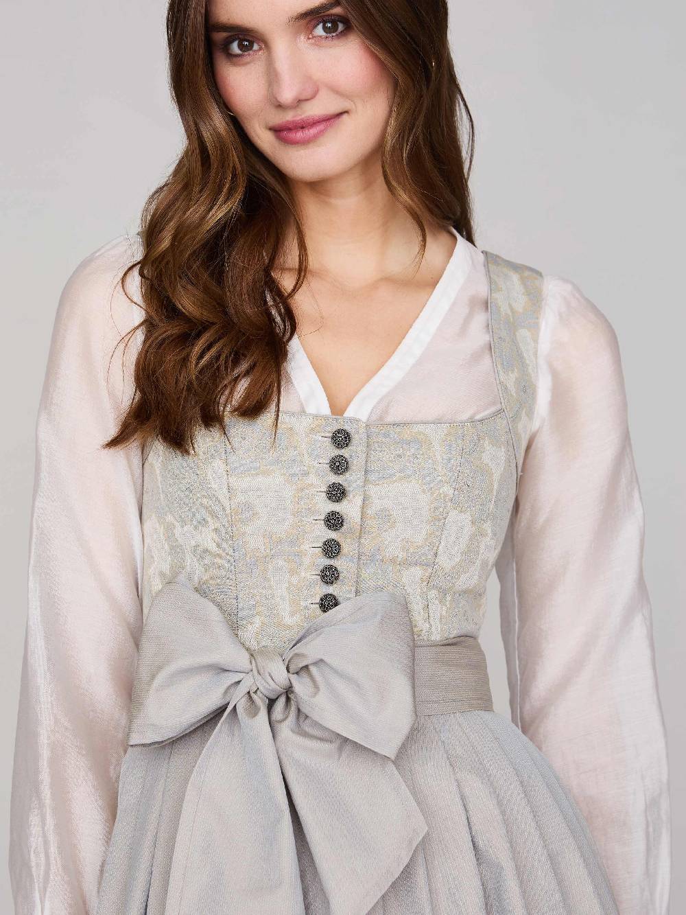 Limberry Gemustertes Dirndl in Greige - HEDI GREIGE FOLKLORE Tägliche Deals